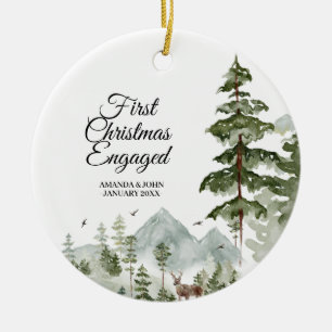 Adorno De Cerámica Árbol de Invierno Personalizado Primera Navidad Co