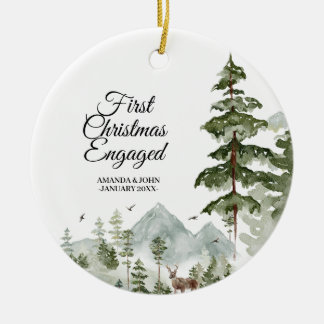 Adorno De Cerámica Árbol de Invierno Personalizado Primera Navidad Co