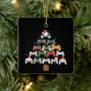 Adorno De Cerámica Árbol de Juegos de Navidad Jugadores de Juegos Reg