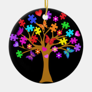 Adorno De Cerámica Árbol de la conciencia del autismo