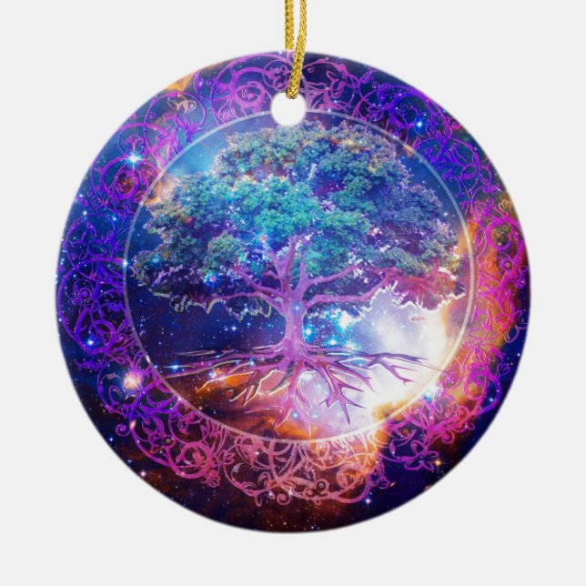Adorno De Cerámica Árbol de la salud de la vida (Frente)
