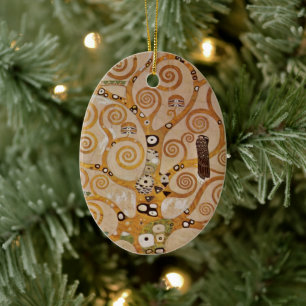 Adorno De Cerámica Árbol de la Vida de Gustav Klimt, Art Nouveau esti