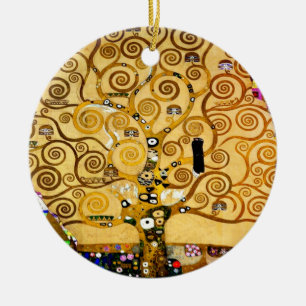 Adorno De Cerámica Árbol de la Vida Gustav Klimt Nouveau