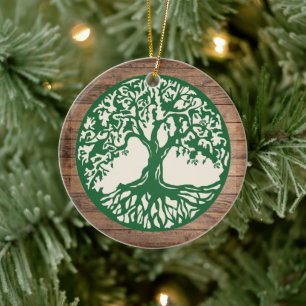 Adorno De Cerámica Árbol de la Vida - Nombre de Año Personalizado