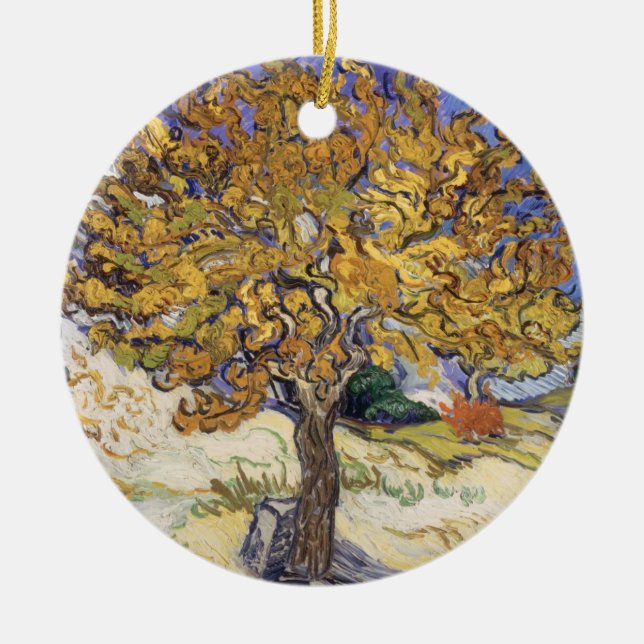 Adorno De Cerámica Árbol de mora de Vincent van Gogh el |, 1889 (Frente)