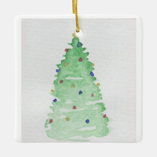 Adorno De Cerámica Árbol de Navidad abstracto (Anverso)