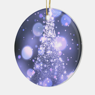 Adorno De Cerámica Árbol de Navidad alegre con Bokeh brillante