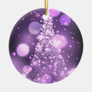 Adorno De Cerámica Árbol de Navidad alegre con Bokeh brillante