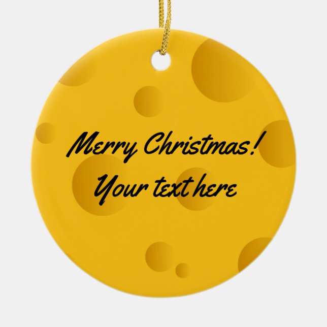 Adorno De Cerámica Árbol de navidad amarillo de encargo de la foto (Frente)