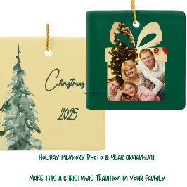 Adorno De Cerámica Árbol de Navidad amarillo y color de agua verde