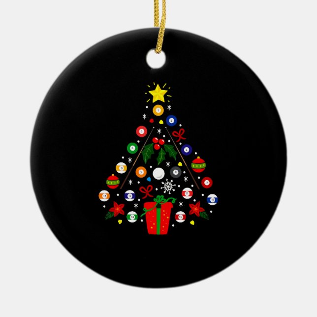 Adorno De Cerámica Árbol de Navidad Billiard (Frente)
