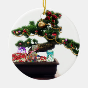 Adorno De Cerámica Árbol de Navidad Bonsai