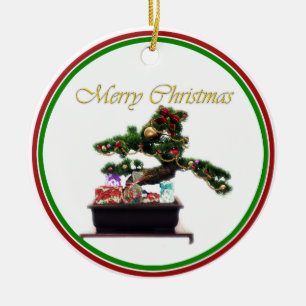 Adorno De Cerámica Árbol de Navidad Bonsai