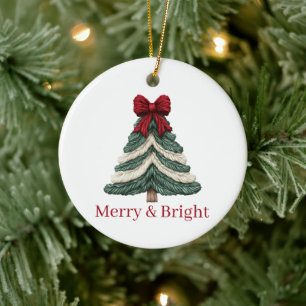 Adorno De Cerámica Árbol de Navidad Bordado Falso con Hilo Alegre Bri