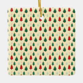 Adorno De Cerámica Árbol de Navidad con estrella de patrón ininterrum