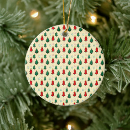 Adorno De Cerámica Árbol de Navidad con estrella de patrón ininterrum