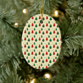 Adorno De Cerámica Árbol de Navidad con estrella de patrón ininterrum