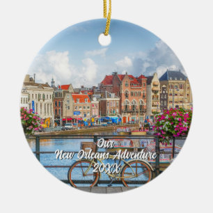 Adorno De Cerámica Árbol de Navidad con Foto de Viaje Personalizada