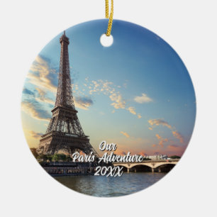 Adorno De Cerámica Árbol de Navidad con foto de viaje personalizada a