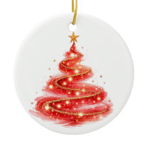 Árbol de Navidad con remolino de purpurina roja