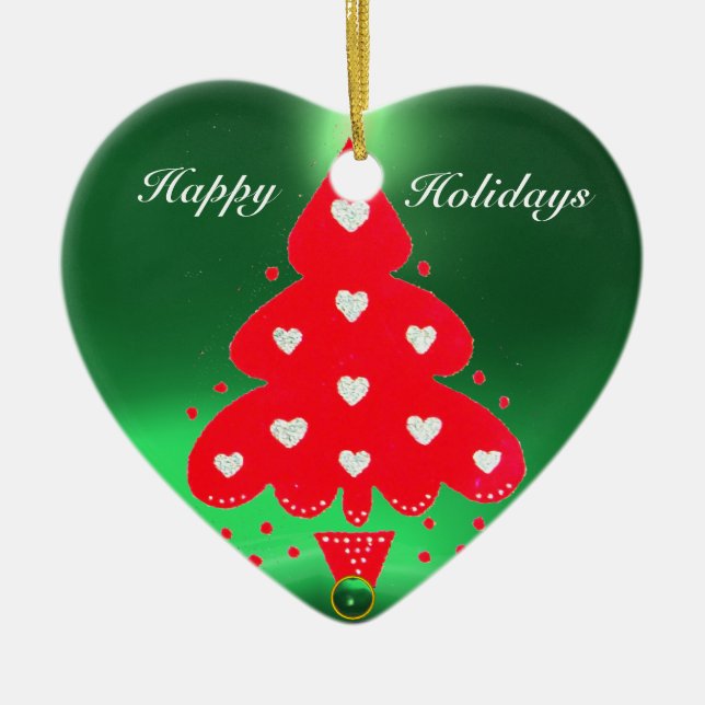 Adorno De Cerámica ÁRBOL DE NAVIDAD Corazón (Frente)