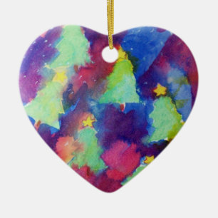 Adorno De Cerámica ÁRBOL DE NAVIDAD Corazón