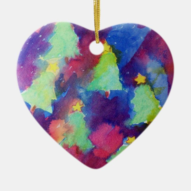 Adorno De Cerámica ÁRBOL DE NAVIDAD Corazón (Frente)