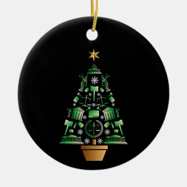 Adorno De Cerámica Árbol de Navidad de Abogados Abogados (Frente)