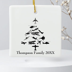 Adorno De Cerámica Árbol de Navidad de Avión Genial Aviación Piloto P