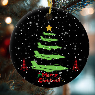 Adorno De Cerámica Árbol de Navidad de Aviones Militares Aviación WW2