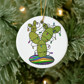 Adorno De Cerámica Árbol de Navidad de Cactus
