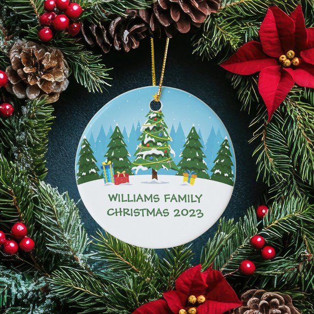 Adorno De Cerámica Árbol de Navidad de familia personalizado (Subido por el creador)