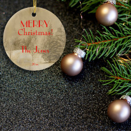 Adorno De Cerámica Árbol de Navidad de fotografía retro