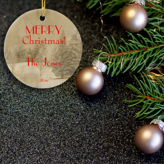 Adorno De Cerámica Árbol de Navidad de fotografía retro (Subido por el creador)