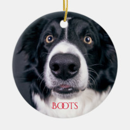 Adorno De Cerámica Árbol de Navidad de fotos de perros personalizado