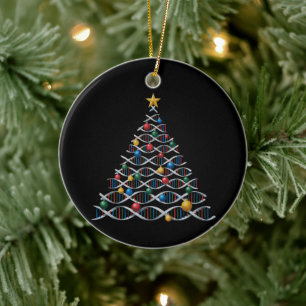 Adorno De Cerámica Árbol de Navidad de hélice de ADN Biología Profeso