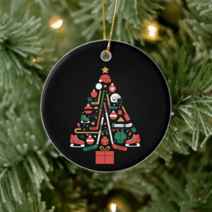 Adorno De Cerámica Árbol de Navidad de Hockey sobre Hielo Deportes Na