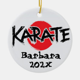 Adorno De Cerámica Árbol de Navidad de Karate Personalizado