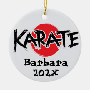 Adorno De Cerámica Árbol de Navidad de Karate Personalizado