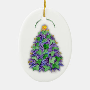Adorno De Cerámica Árbol de navidad de las uvas de Napa Valley