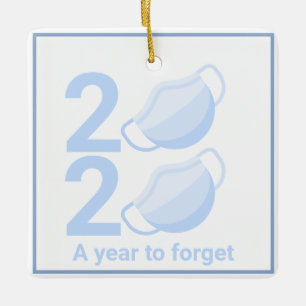 Adorno De Cerámica Árbol de Navidad de máscara de pandemia personaliz