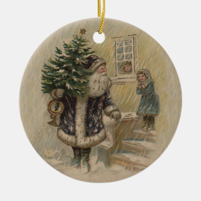 Adorno De Cerámica Árbol de navidad de nieve de Santa Rosa (Frente)
