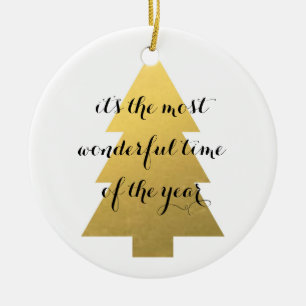 Adorno De Cerámica Árbol de Navidad de oro falso