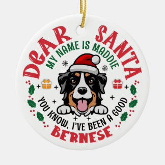 Adorno De Cerámica Árbol de Navidad de Perro de Montaña Bernés person