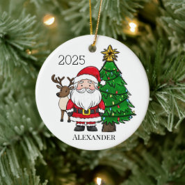 Adorno De Cerámica Árbol de Navidad de renos Santa personalizado