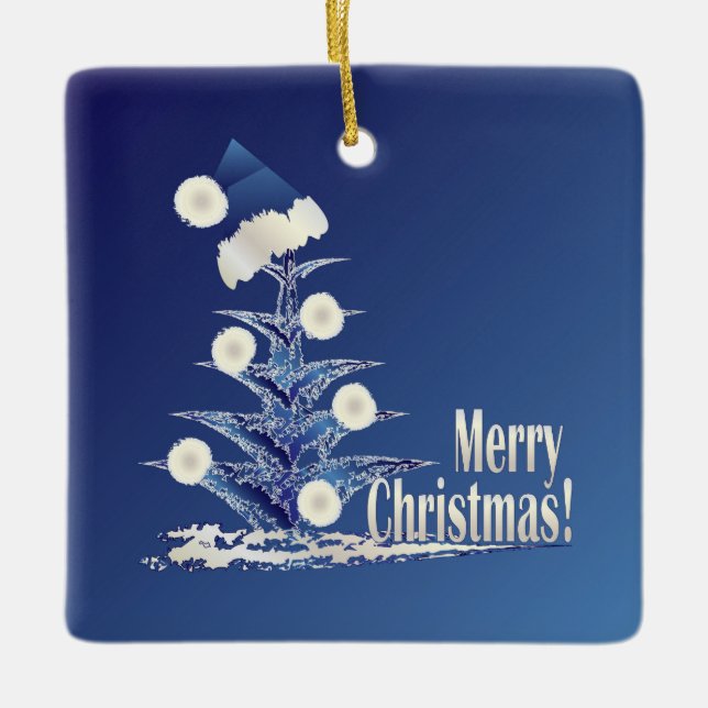 Adorno De Cerámica Árbol de Navidad de Santa Claus (Anverso)