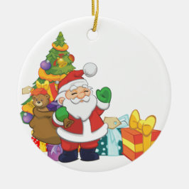 Adorno De Cerámica Árbol de Navidad de Santa Claus