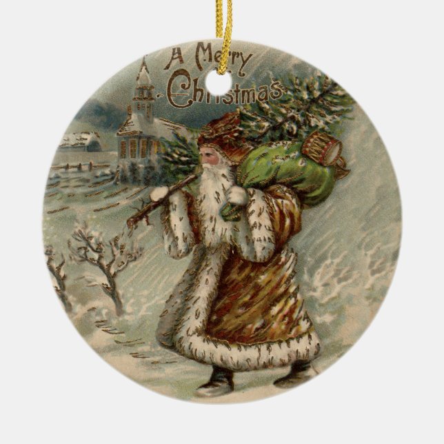 Adorno De Cerámica Árbol de Navidad de Santa Claus en Victoria (Frente)