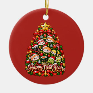 Adorno De Cerámica Árbol de Navidad de Sushi Kawaii