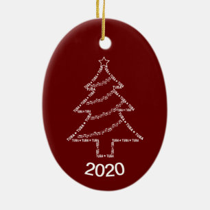 Adorno De Cerámica Árbol de Navidad de texto Tuba